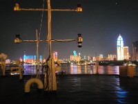 Wuhan by nigth set fra Yangtze floden