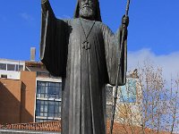 Statue af ærkebiskop Damaskinos Papandreou (3 March 1891 – 20 May 1949) som var den eneste i Europa som protestedere mod jøder depotationerne under krigen.