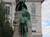 Statue af den slovenske digter France Preseren på Preseren torv