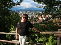 Konen smukt indrammet af træer og Ljubljana