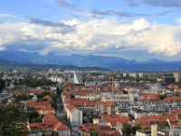 Udsigt ud over Ljubljana set fra slottet.