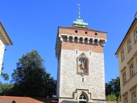 St. Florian's porten.Det er et gotisk tårrn bygget i de 14 århundrede og var en del af bymuren.