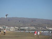 Stranden ved Playa del Inglés hvor der blev kite surfet.