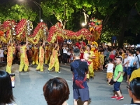 Kinesisk drage/ løvedans i Vietnam ved månefesten